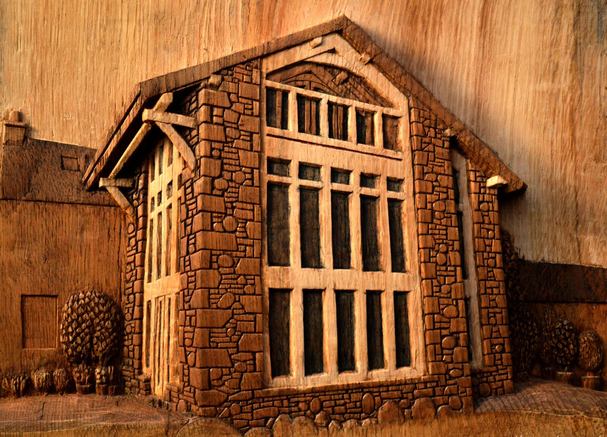 3D carving of Larch Cottage Nurseries