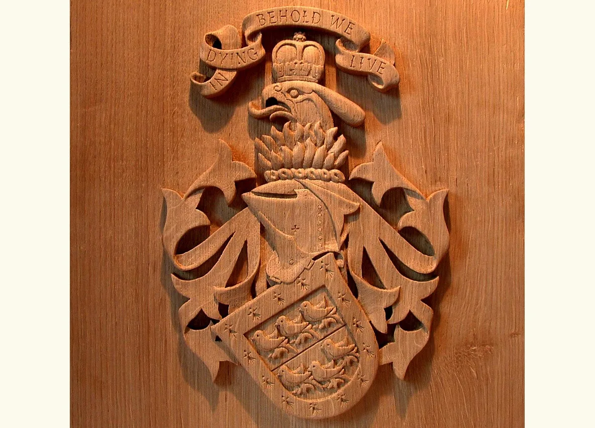 Carved coat of arms