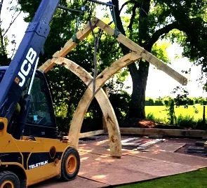 Erected frame