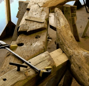 Mortise and tenon joints in reclaimed timbers
