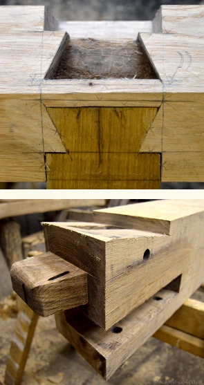 Dovetailed socket and novel joints