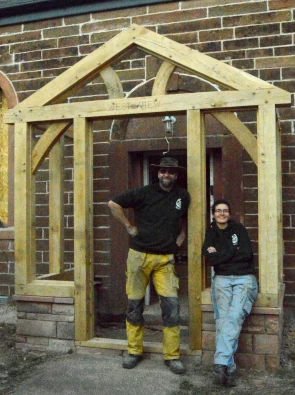 After a day installing the porch frame